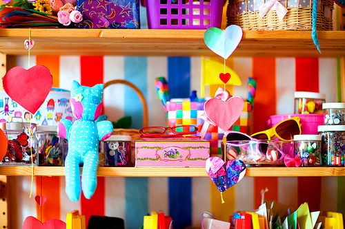 Colorful shelves