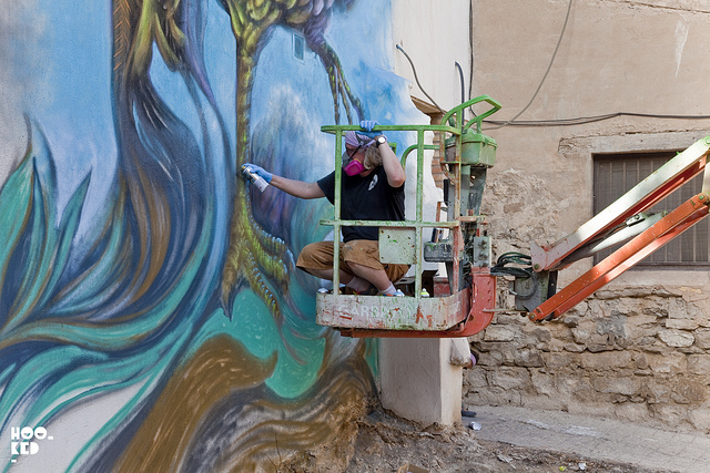 Ron English for #AvantGuardeUrbano Festival in #Tudela #Spain. #Hookedblog #streetart