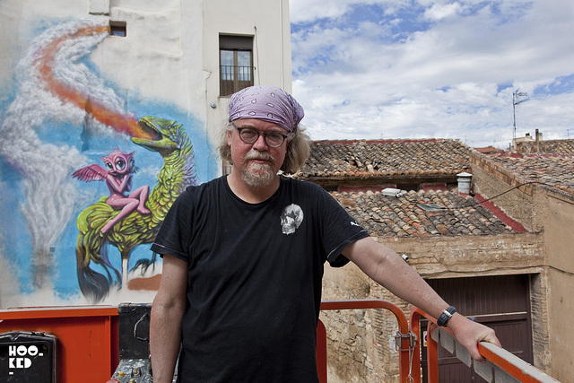 Ron English for #AvantGuardeUrbano Festival in #Tudela #Spain. #Hookedblog #streetart