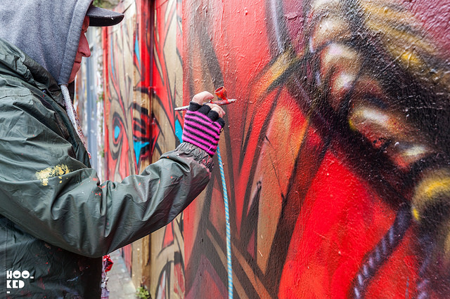 Dale Grimshaw Mural, Hanbury Street, London.